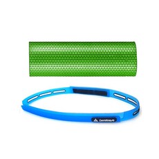 런웨이브 EVA 육각 폼롤러 + 실리콘 논슬립 스포츠 헤어밴드 세트, 폼롤러(그린), 헤어밴드(블루), 1개