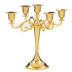 市場敏感性古董 5 件套高品質燭台, 金色