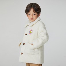 pancoat 孩童宇宙鴨印花搖粒絨大衣外套