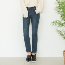 JEANMANIA 女款拉絨水洗刮痕牛仔褲 CC2W72