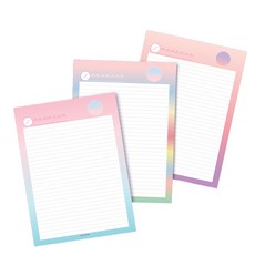 Iciel design 橫線筆記本 漸層 B5 3件組, 混合色, 1套