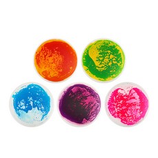 KesB 觸感玩具圓形銀河液體板5入組, 紫色+粉色 紅色+橘色 綠色+黃色 藍色 粉色