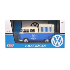 MOTOR MAX Volkswagen Type 2 T1 食品卡車壓鑄 1: 24 79576BL W, 藍色 + 白色