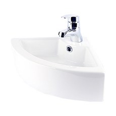 Lavatio Vase洗臉盆不含水龍頭 迷你洗臉盆 角型 DO-184+矽膠膠帶+錨栓螺絲, 1組, 白色