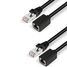 넥스트링크 FTP CAT.6 1G 연장 랜케이블 인터넷 랜선, 블랙, 2개, 2m