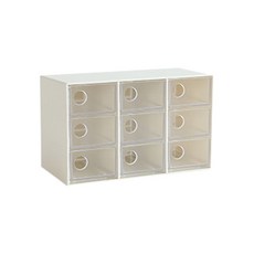 뉴앤룩 미니 서랍장 9칸, 아이보리 + 투명, 1개