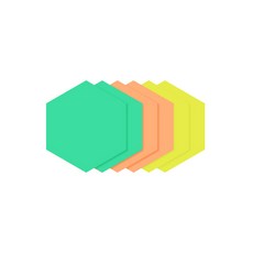 Poby World六角板 思考板 薄荷+橘色+黃色, 2套