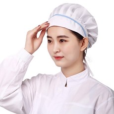 Market A 廚房衛生帽, 白藍色, 3個