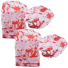 PARTYHAE 血跡斑斑廚師帽 + 袖套 派對道具組, 混合色, 2套