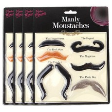 PARTYHAE 高級假鬍鬚6件組, 混色, 4套