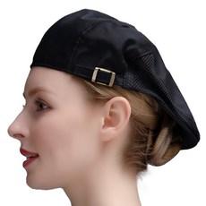 Market A 網眼搭扣廚房貝雷帽, 黑色, 2個