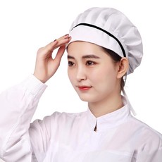 Market A 廚房衛生帽, 白黑色, 3個