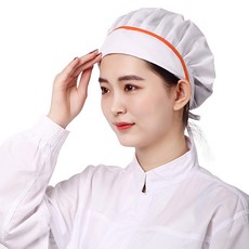 Market A 廚房衛生帽, 白橘色, 3個