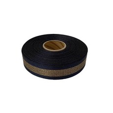 Tina Picnic 禮物包裝金屬緞帶 25mm, 深海軍藍 金線, 40.5m