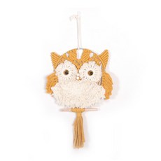 JHCompany 毛茸茸彩色貓頭鷹掛毯, 黃色