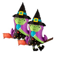Wow Party Korea 超級造型 可愛女巫騎掃帚氣球, 混合色, 2個