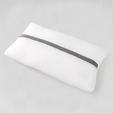 Polapo 3D透氣網布扁柏木枕頭枕芯套, 白色, 1個