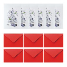 From&To 聖誕卡片 + 信封套組 S207q3, 混合顏色, 6套