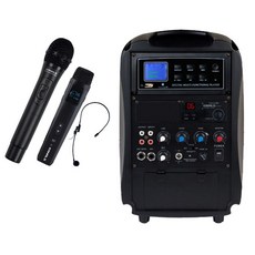 카날스 충전식 블루투스 이동형 앰프 325 x 225 x 225 mm 150W + 다기능 무선 마이크 + 핸드형 무선 마이크, AL-280N