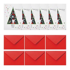 From&To 聖誕卡片 + 信封套組 S207q5, 混合色, 6套