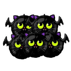 Wow Party Korea 幼童造型蝙蝠貓氣球, 混合色, 5個