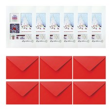 프롬앤투 크리스마스 카드 + 봉투 세트 S201q2, 혼합색상, 6세트