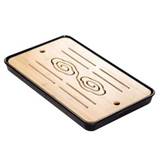 Artree原木茶道托盤 雲朵點綴, 黑色的, 1個