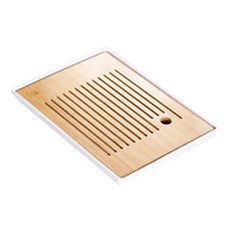 Artree原木茶道托盤 角形, 白色的, 1個