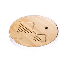 Artree原木茶道托盤 簡約肋骨, 白色的, 1個