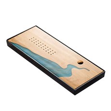 Artree原木茶道托盤 藍色河流, 黑色的, 1個