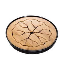 Artree原木茶道托盤 葉子, 黑色的, 1個