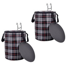 GUNU 자전거 라이딩 둥근 앞바구니, 블랙체크, 2개