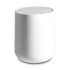 iHome 迷你按壓式圓形垃圾桶 2L, 白色