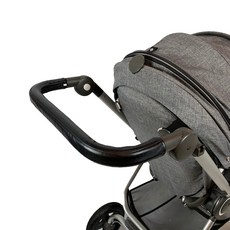 可調側開嬰兒車皮革把手套, 黑色, 1入