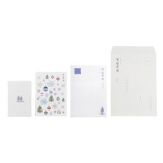 Nuldam 滿滿一本書和一本冬季信封+信封套組, 混色, 1套