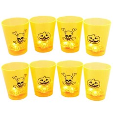 LED萬聖節燒酒杯 2款 x 2入組, 橘色, 2套