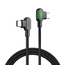 Mcdodo 麥多多 90度 L型 Type-C to Type-C PD 高速充電線 2m, 黑色, 1個