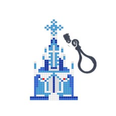 按壓變形積木 DIY 套組 8mm + 鑰匙圈隨機出貨, 冰雪城堡(E19), 1套