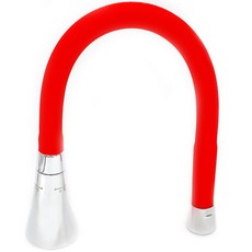 彩色漏斗型單控伸縮軟管水槽水龍頭 紅色, 1個