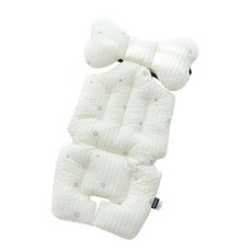 Ma lolotte 100支棉嬰兒車座椅墊, 星星款(象牙白), 1個