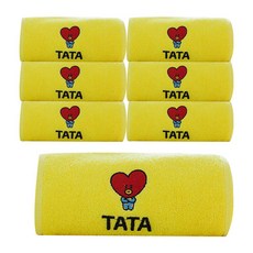 Nonno Towel Bt21印花運動毛巾, TATA(黃色), 7個