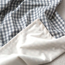 hwamo baby 格紋絲絨毯, 灰色