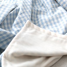 hwamo baby 格紋絲絨毯, 藍色