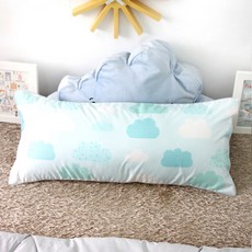 wisemama 超細纖維印花枕, 薄荷綠 雲朵