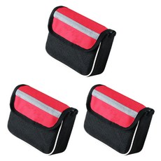 GUNU自行車騎行網狀魔鬼氈收納包, 紅色, 3個