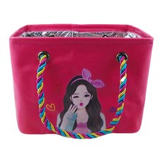 Bubbly Day 可排水可愛女孩沐浴袋, 深粉紅色