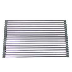 簡易餐具瀝水水槽捲式瀝水架 18桿, 灰色, 1個