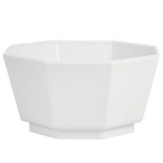 八角形甜點碗 L號 20cm, 白色的, 1個