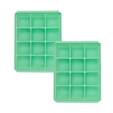 Baby & I Jelly 矽膠嬰兒食品盒 12 Pcs 2p, 綠色, 2個, 12格