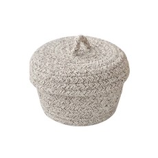 The Flow Company 可愛橡子蓋布藝收納籃, 混色米色, 1個